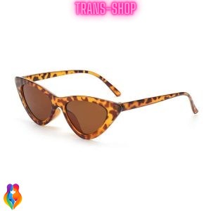 Accessoires travesti lunettes œil de chat protection UV écaille orangée